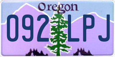 OR license plate 092LPJ