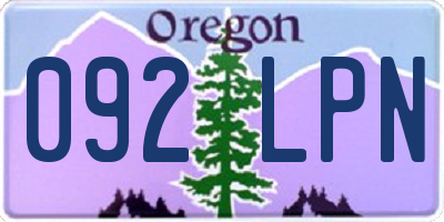 OR license plate 092LPN