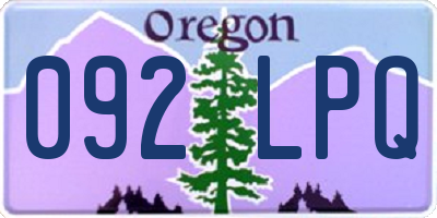 OR license plate 092LPQ
