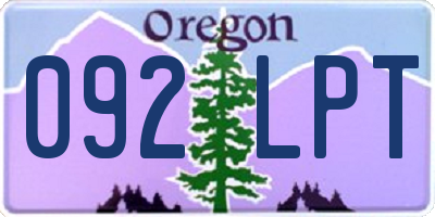 OR license plate 092LPT