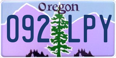 OR license plate 092LPY