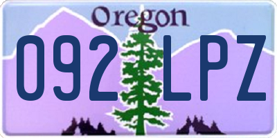 OR license plate 092LPZ