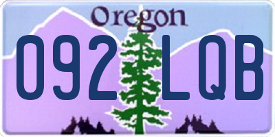 OR license plate 092LQB
