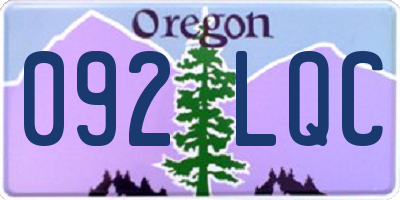 OR license plate 092LQC