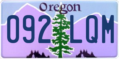 OR license plate 092LQM