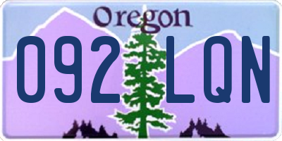 OR license plate 092LQN