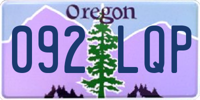 OR license plate 092LQP