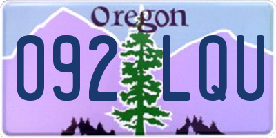 OR license plate 092LQU