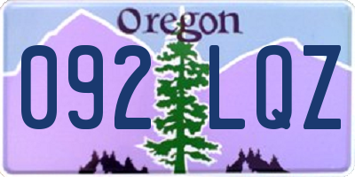 OR license plate 092LQZ