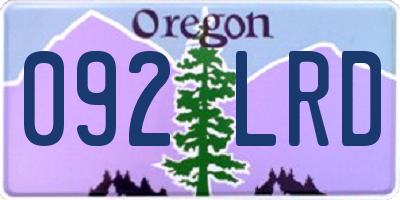 OR license plate 092LRD