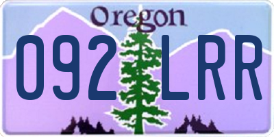 OR license plate 092LRR