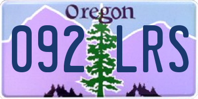 OR license plate 092LRS