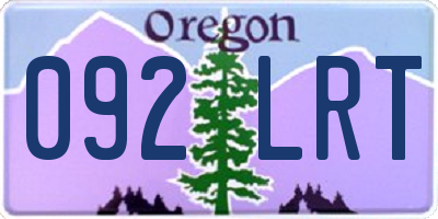 OR license plate 092LRT