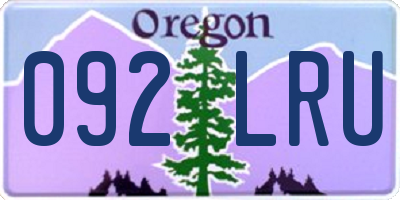 OR license plate 092LRU