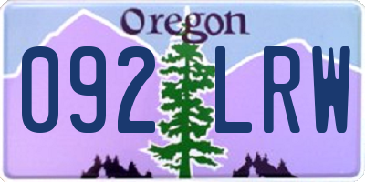 OR license plate 092LRW