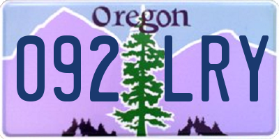OR license plate 092LRY