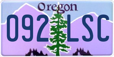 OR license plate 092LSC
