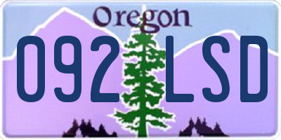 OR license plate 092LSD