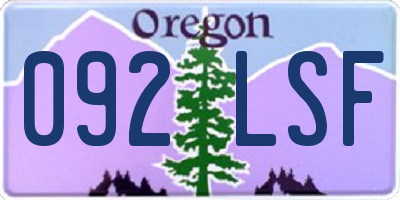 OR license plate 092LSF