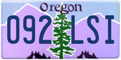 OR license plate 092LSI