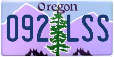 OR license plate 092LSS