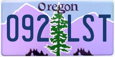 OR license plate 092LST