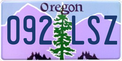 OR license plate 092LSZ