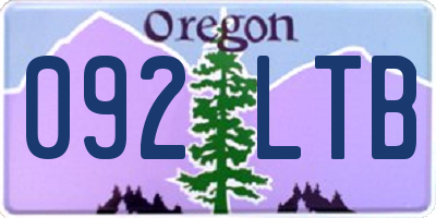 OR license plate 092LTB
