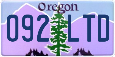 OR license plate 092LTD