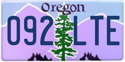OR license plate 092LTE