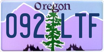 OR license plate 092LTF