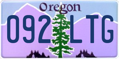 OR license plate 092LTG