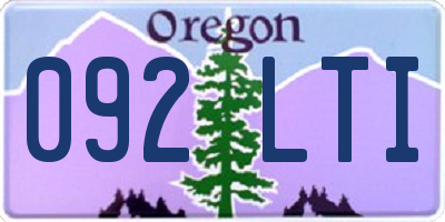 OR license plate 092LTI