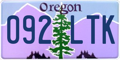 OR license plate 092LTK