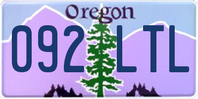 OR license plate 092LTL