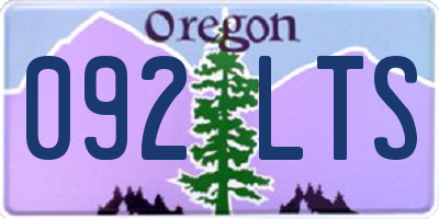 OR license plate 092LTS