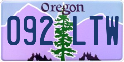 OR license plate 092LTW