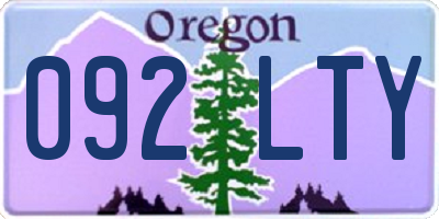 OR license plate 092LTY