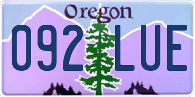 OR license plate 092LUE