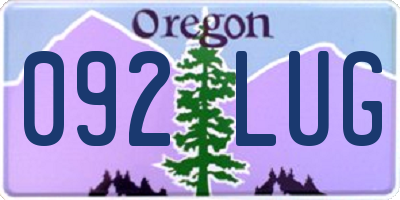 OR license plate 092LUG