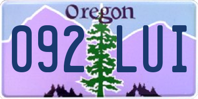 OR license plate 092LUI