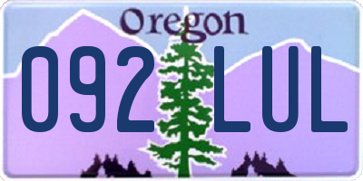 OR license plate 092LUL