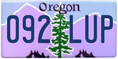 OR license plate 092LUP