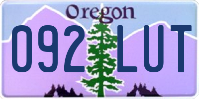 OR license plate 092LUT