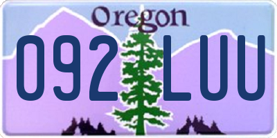 OR license plate 092LUU