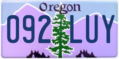 OR license plate 092LUY
