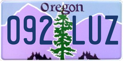 OR license plate 092LUZ
