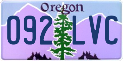 OR license plate 092LVC