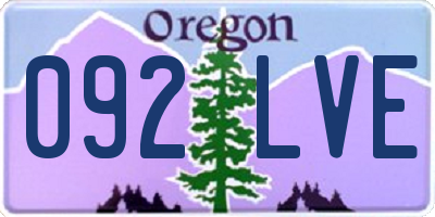 OR license plate 092LVE