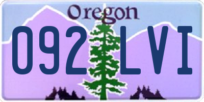 OR license plate 092LVI